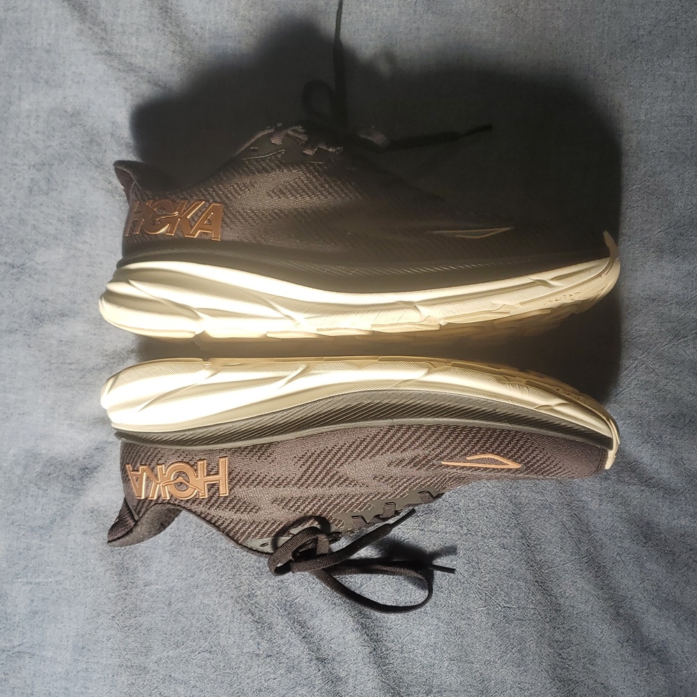 Hoka Clifton 9 Black Rose Gold Women's Running Shoes 9.5 D - Picture 4 of 6